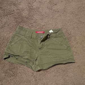 Green cargo shorts